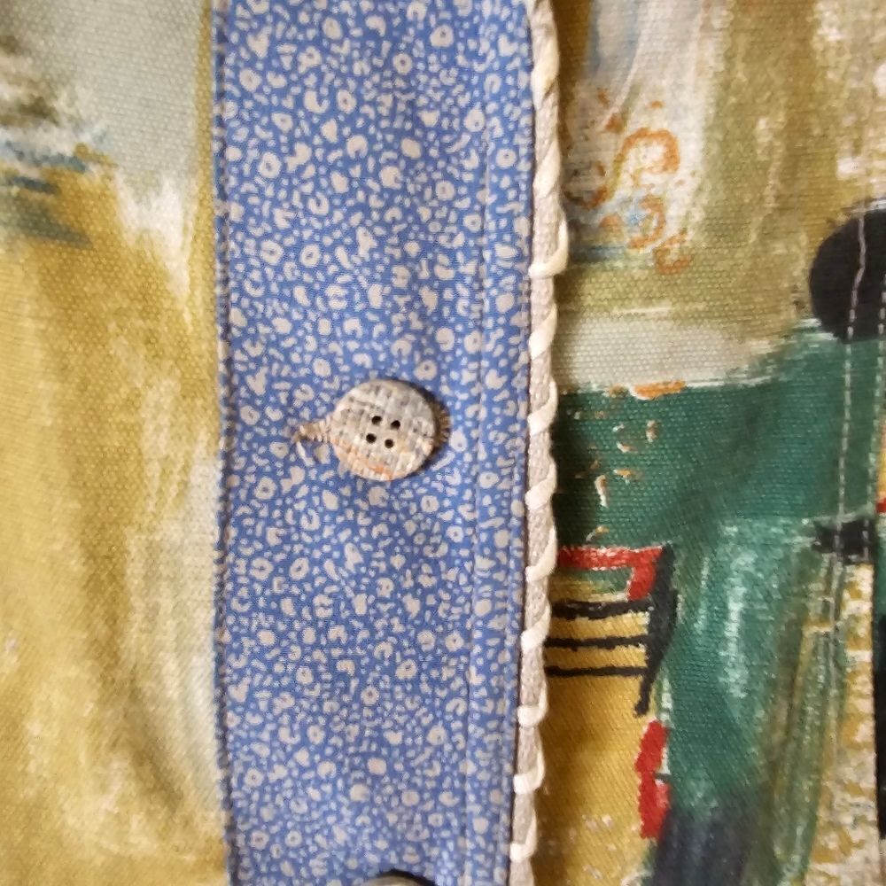 Canvasbacks Jacket Women Large Beach Linen Cotton Art to Wear Lutton Horsfield - Picture 4 of 7